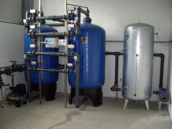 System for removing iron and demanganing